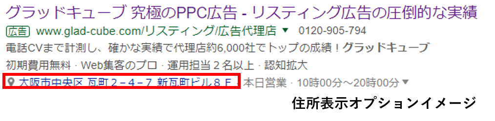 住所表示オプション