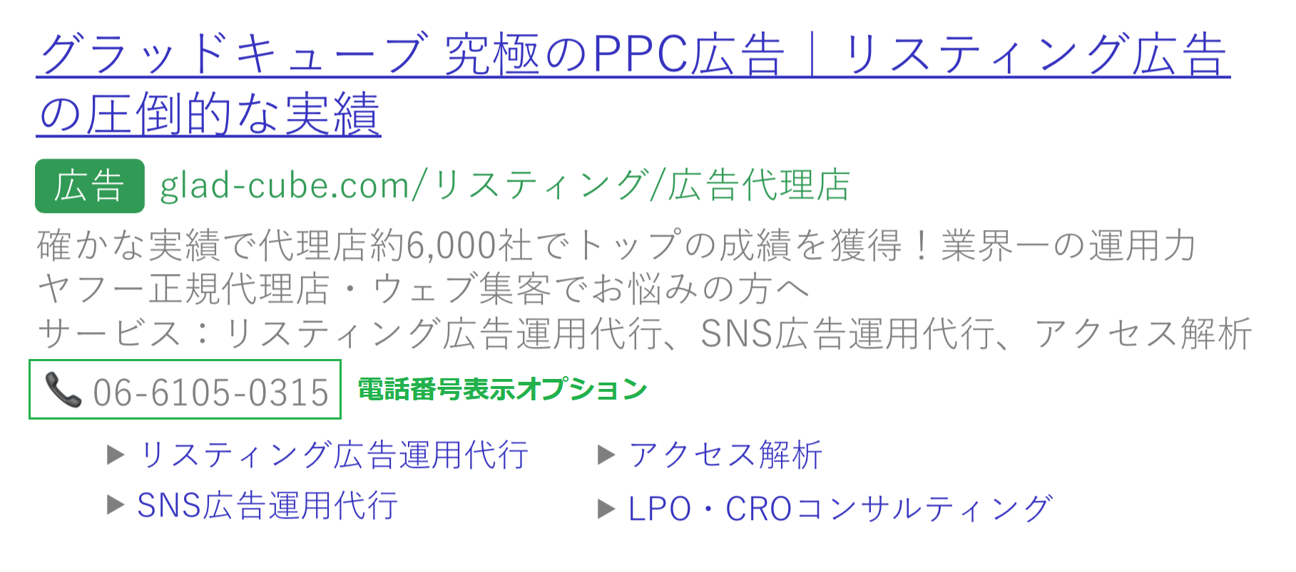 電話番号表示オプション