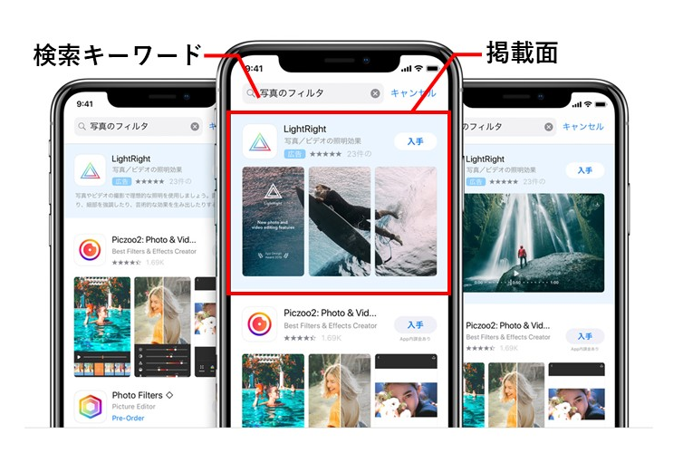 Apple Search Ads掲載面