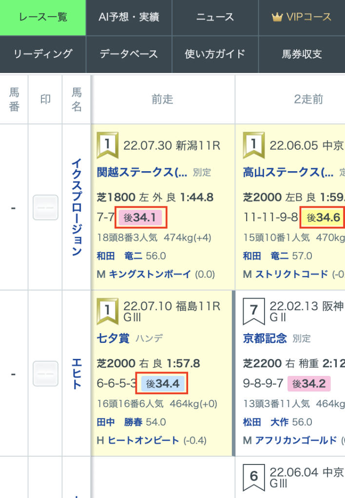 近走成績_後3F着色