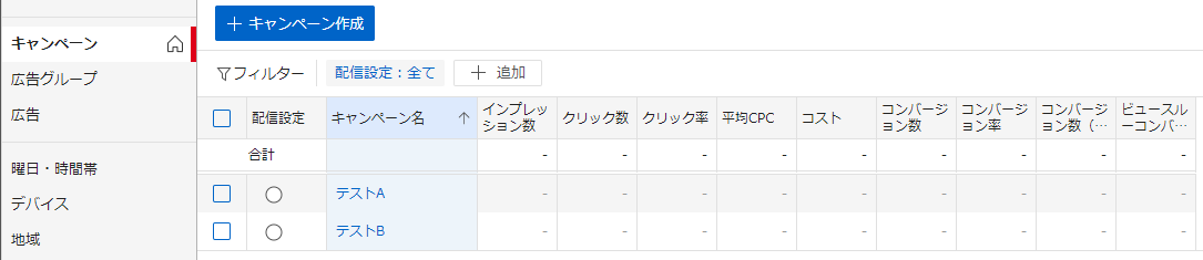 Yahoo!ディスプレイ広告 ABテスト入稿手順0
