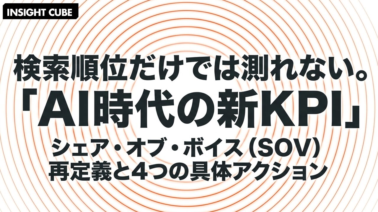 SOV（シェア・オブ・ボイス）とは？検索順位だけでは測れない「AI時代の新KPI」