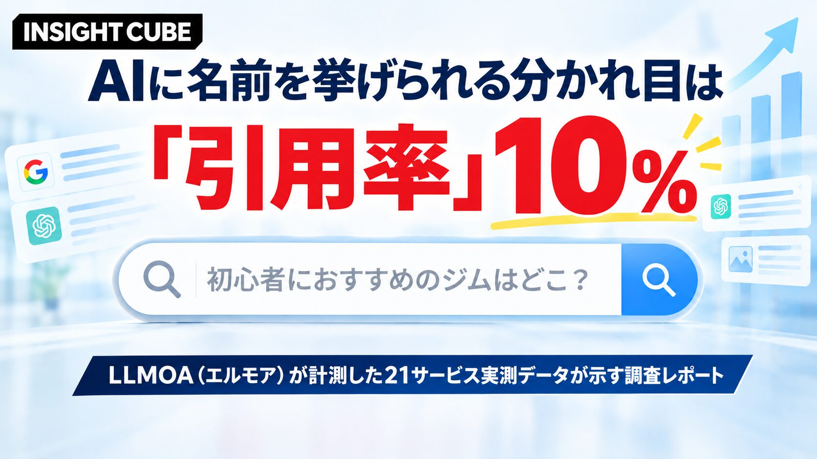 AIに名前を挙げられる分かれ目は「引用率10%」|LLMOA(エルモア)が計測した21サービス実測データが示す調査レポート